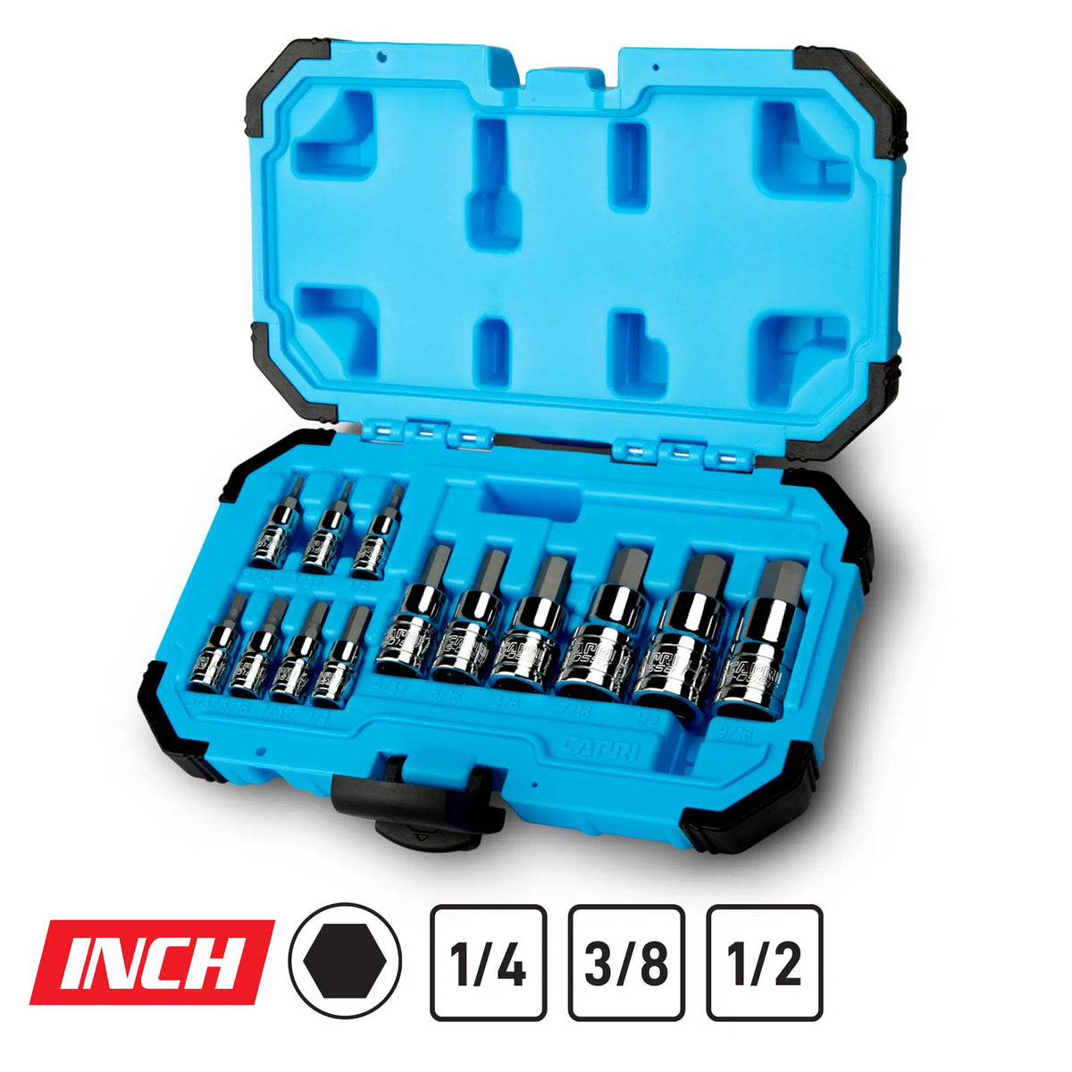 Hex Bit Socket Set, SAE, 13-Piece