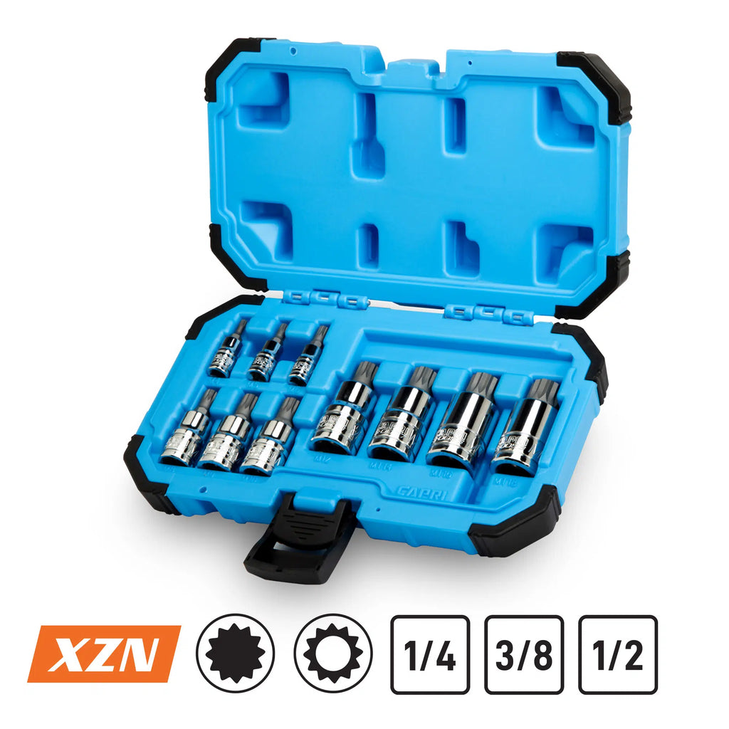 XZN Triple Square Spline Bit Socket Set, Metric, 10-Piece