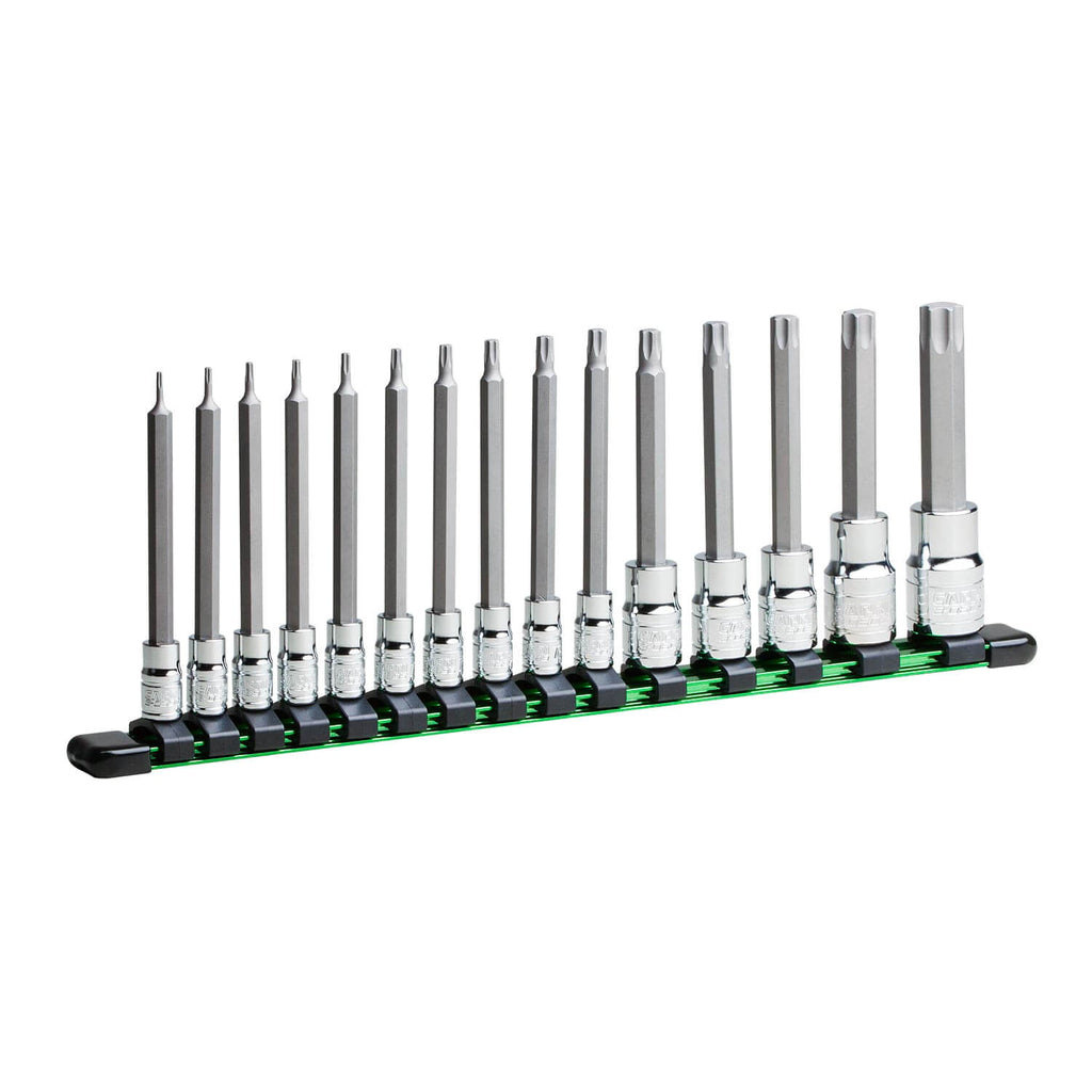 Long Star Bit Socket Set, 15-Piece, Socket Rail