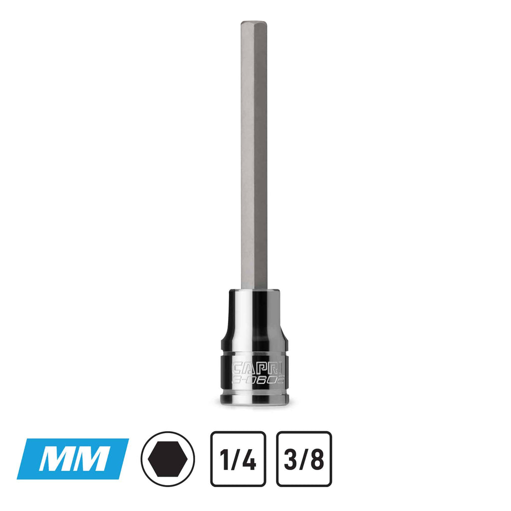 Long Hex Bit Sockets, Metric