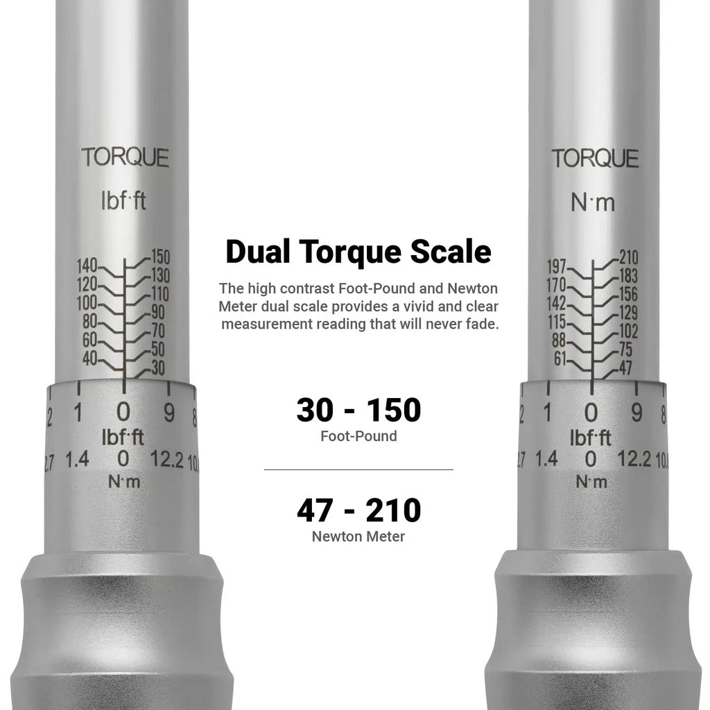 1/2" Drive Industrial Torque Wrench 30-150 ft-lbs.