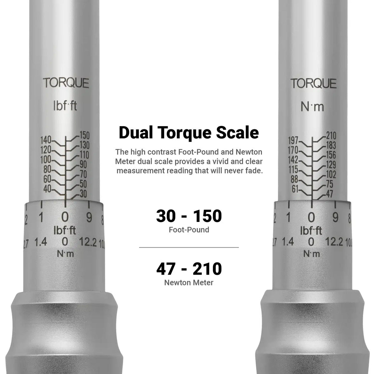 1/2" Drive Industrial Torque Wrench 30-150 ft-lbs.