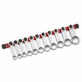 1/2" Torque Adapter Set, 12-Point, 9/16 to 1-1/4", SAE, 11-Piece with Aluminum Rail, Red