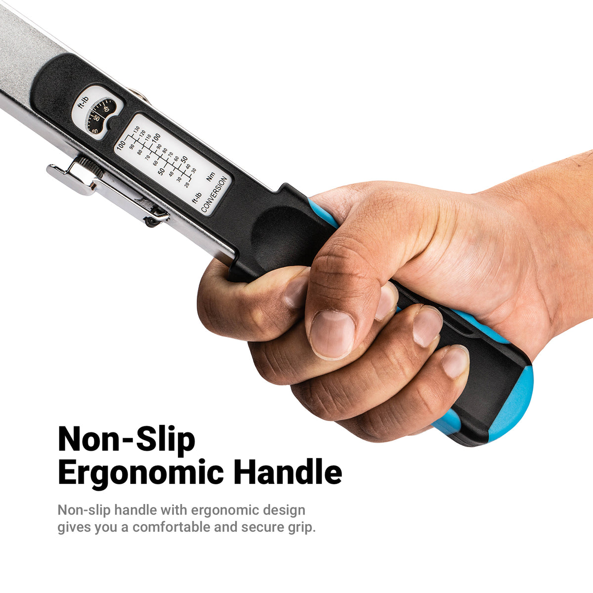 3/8" Dr. Flex-Head Split Beam Torque Wrench, 20-100 ft-lb.