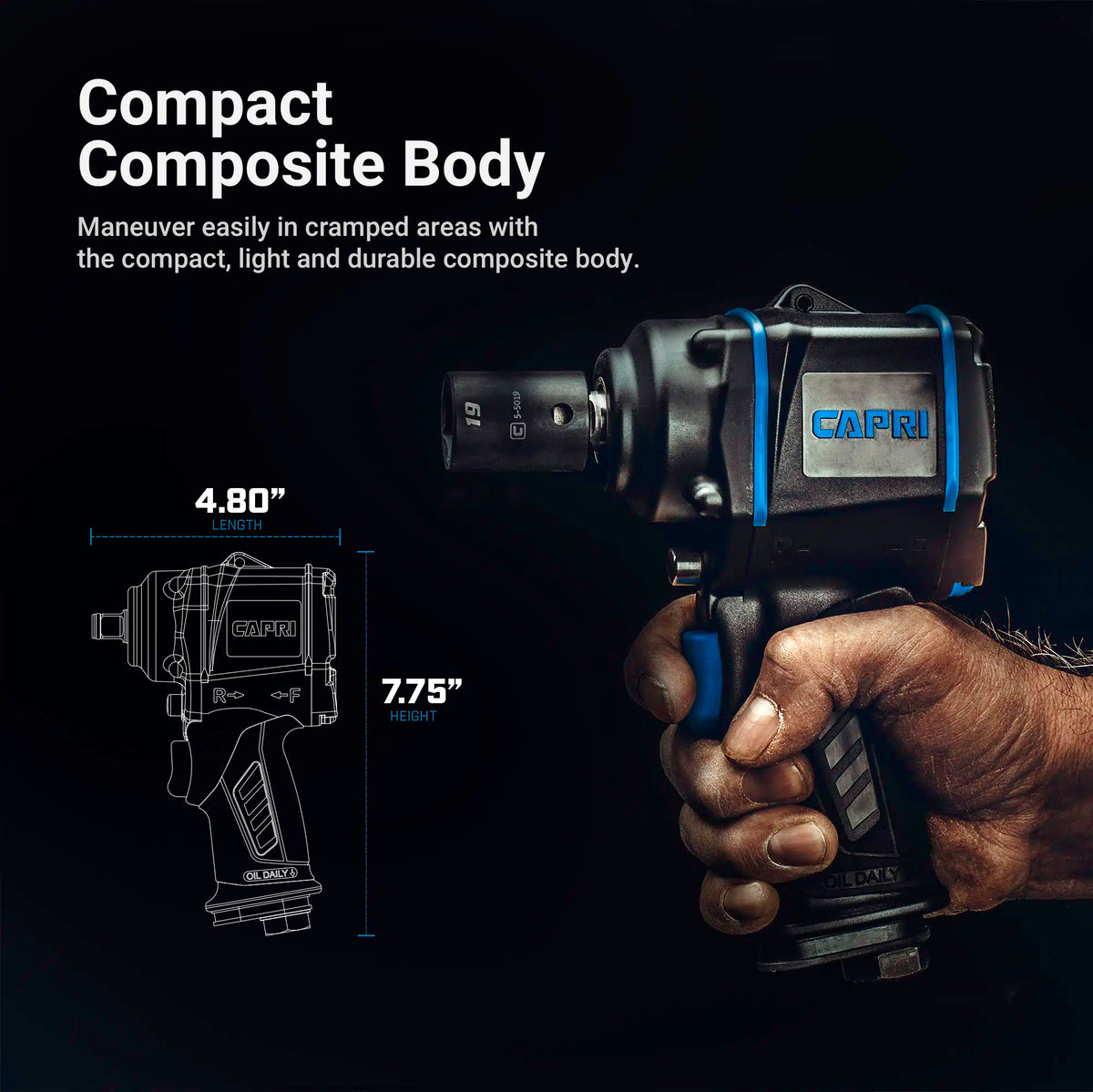 1/2" Drive Stubby Impact Wrench
