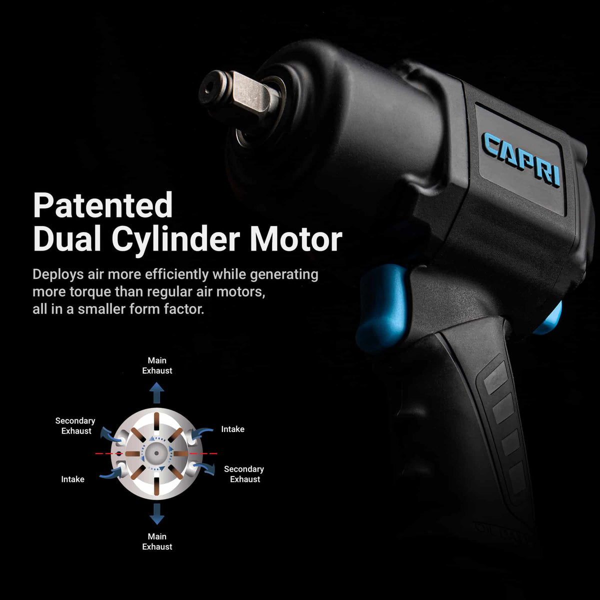 1/2" Drive Impact Wrench, Twin Power