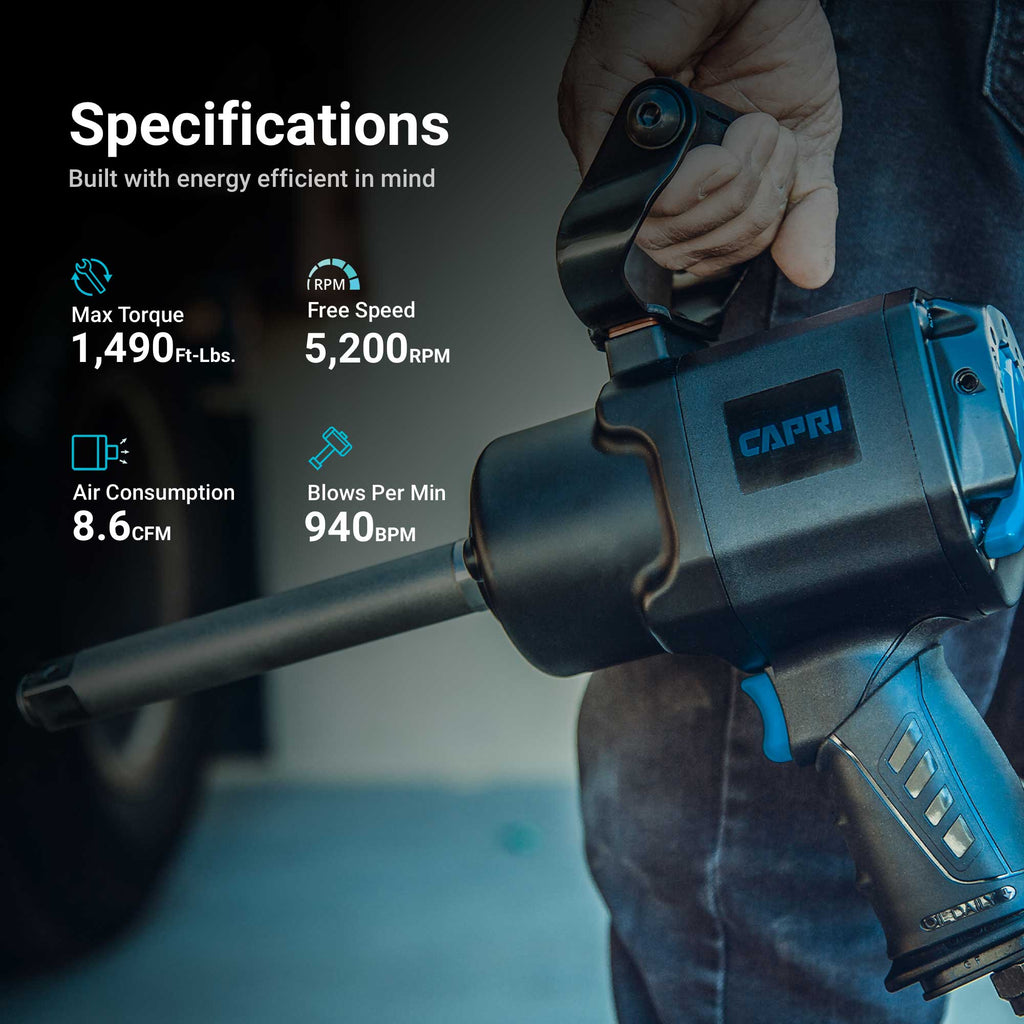 3/4" Drive Impact Wrench, Twin Power, 6-inch Anvil
