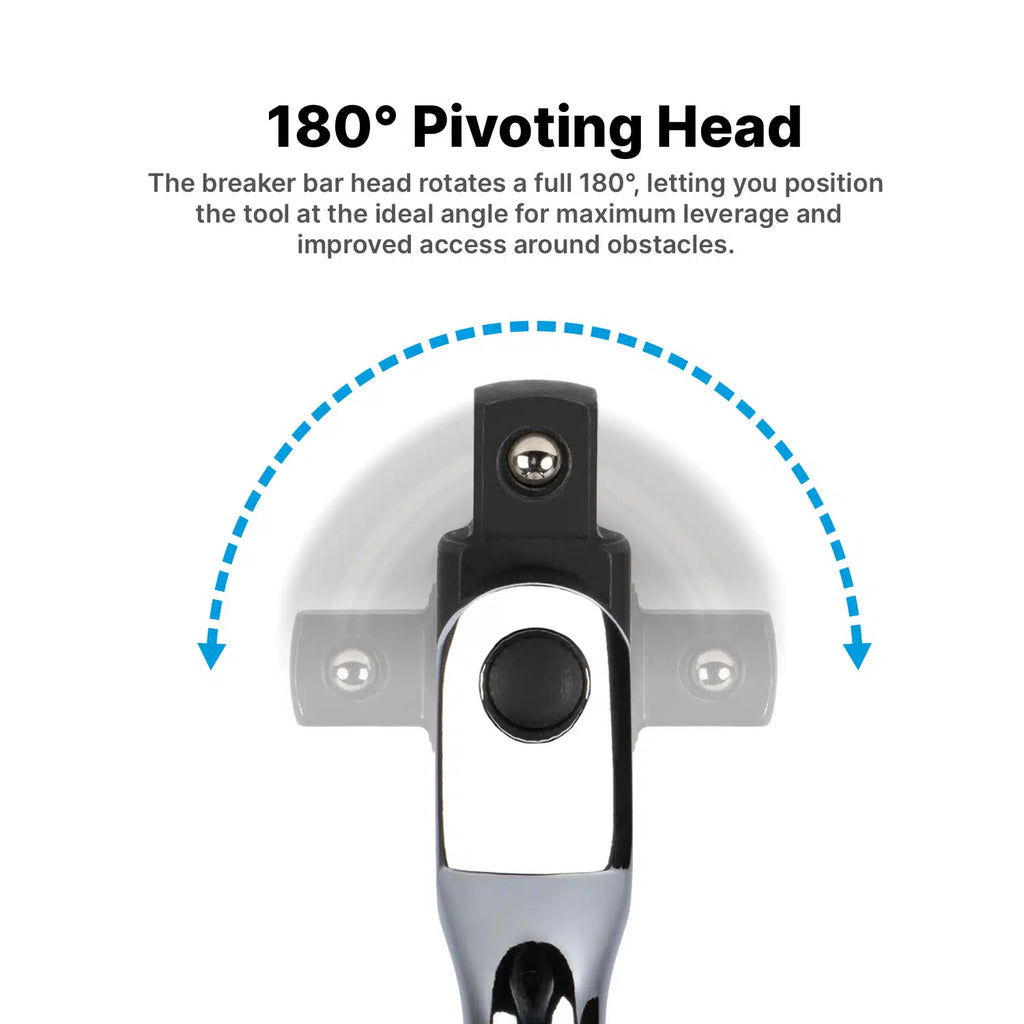 1/2" Drive Extended Leverage Breaker Bars with Soft Grip
