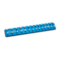 1/4" Drive Premium 2 Row Aluminum Socket Tray, Metric 4-15 mm, Blue