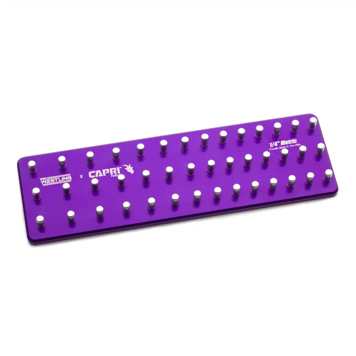 1/4" Dr. 3 Row Aluminum Socket Tray-Metric, Purple