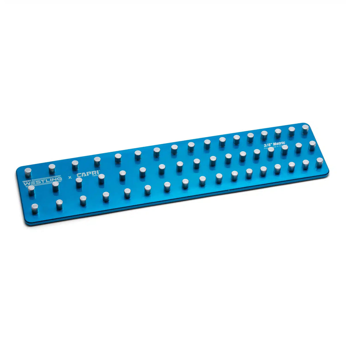 3/8" Drive Premium 3 Row Aluminum Socket Tray, Metric 6-22 mm, Blue