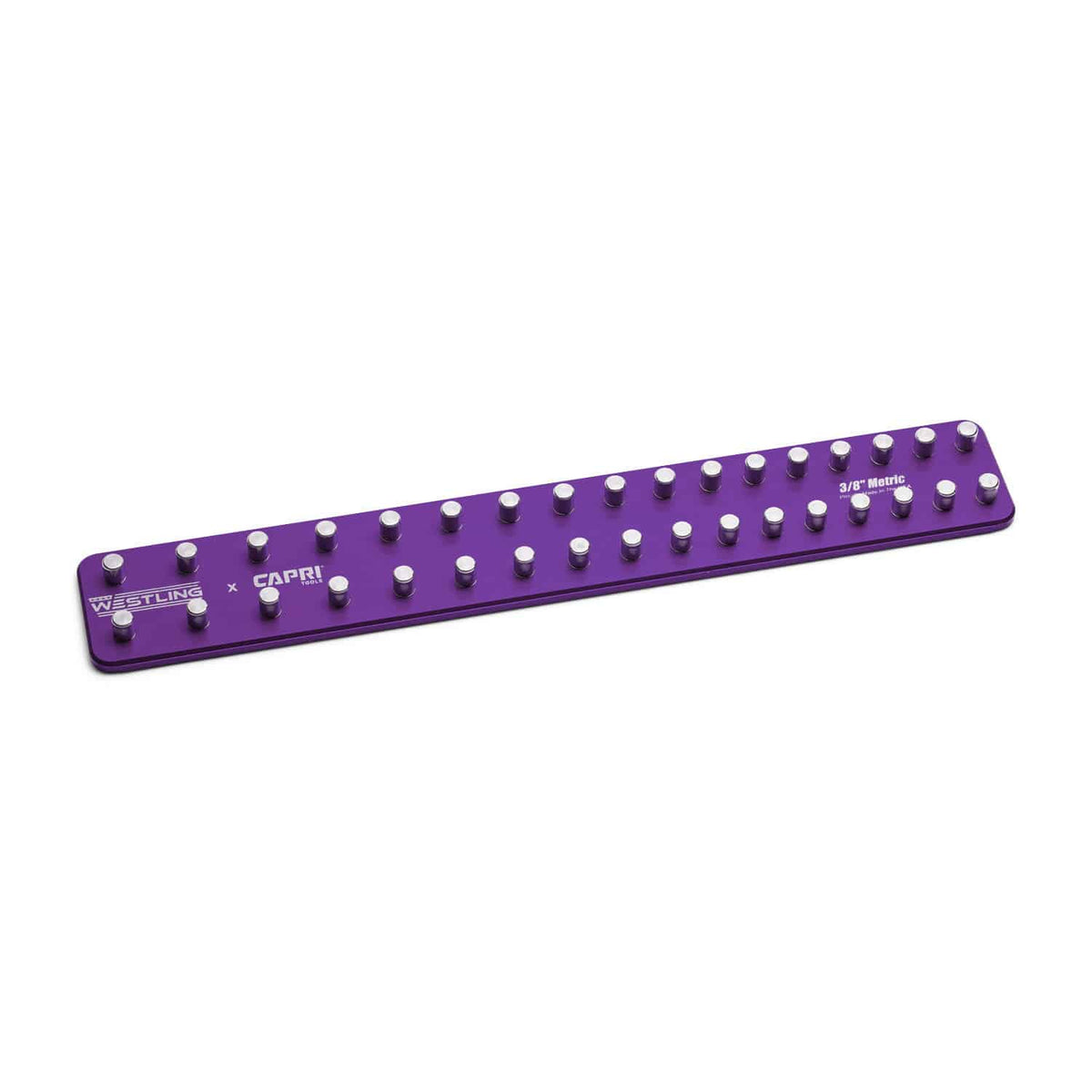 3/8" Drive Premium 2 Row Aluminum Socket Tray, Metric 6-22 mm, Purple