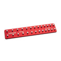 3/8" Drive Premium 2 Row Aluminum Socket Tray, SAE 1/4-1 in., Red