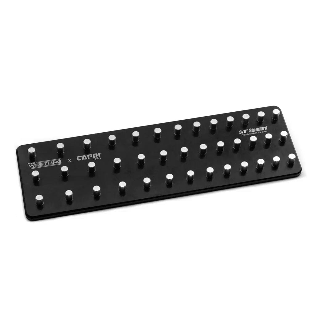 3/8" Drive Premium 3 Row Aluminum Socket Tray, SAE, Black