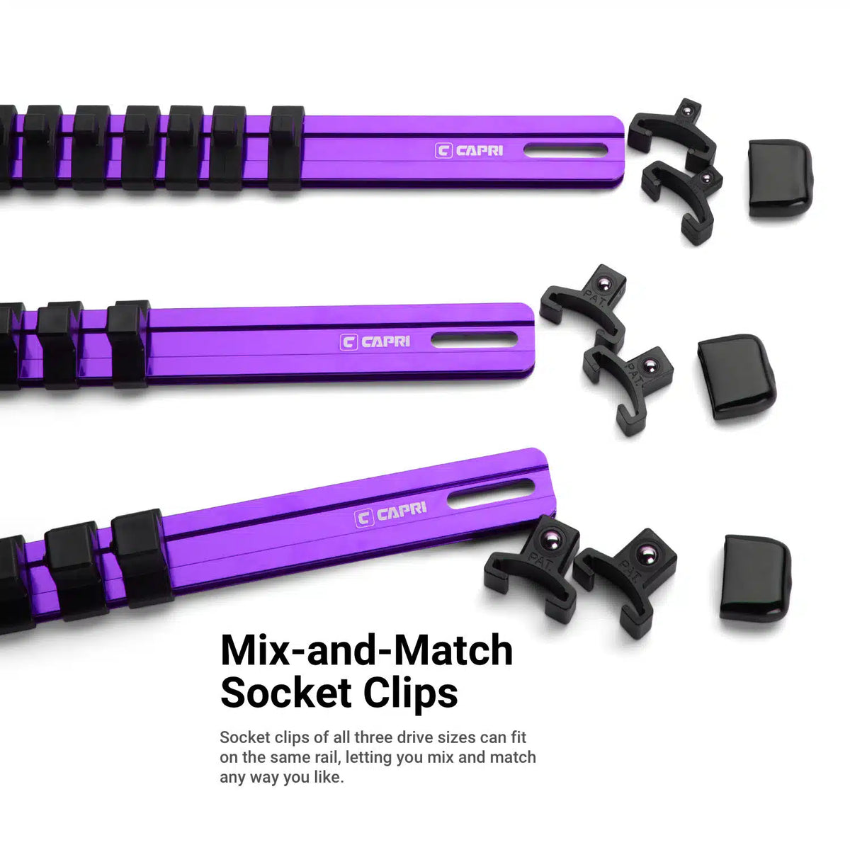 Aluminum Socket Rails, Individuals (Purple)
