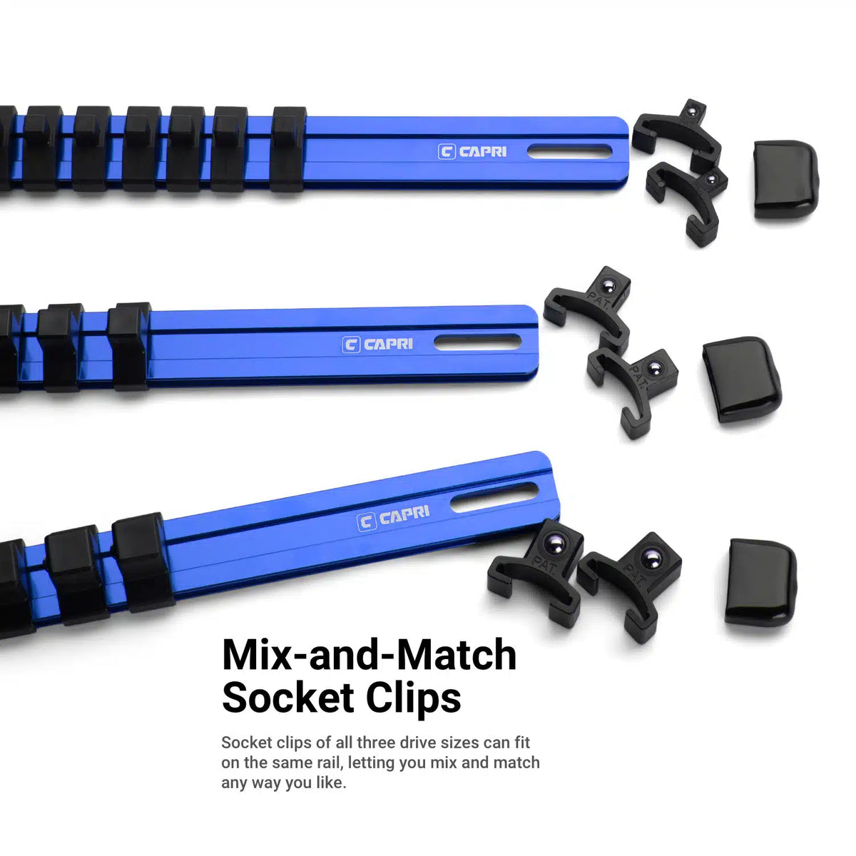 Aluminum Socket Rails, Individuals (Blue)