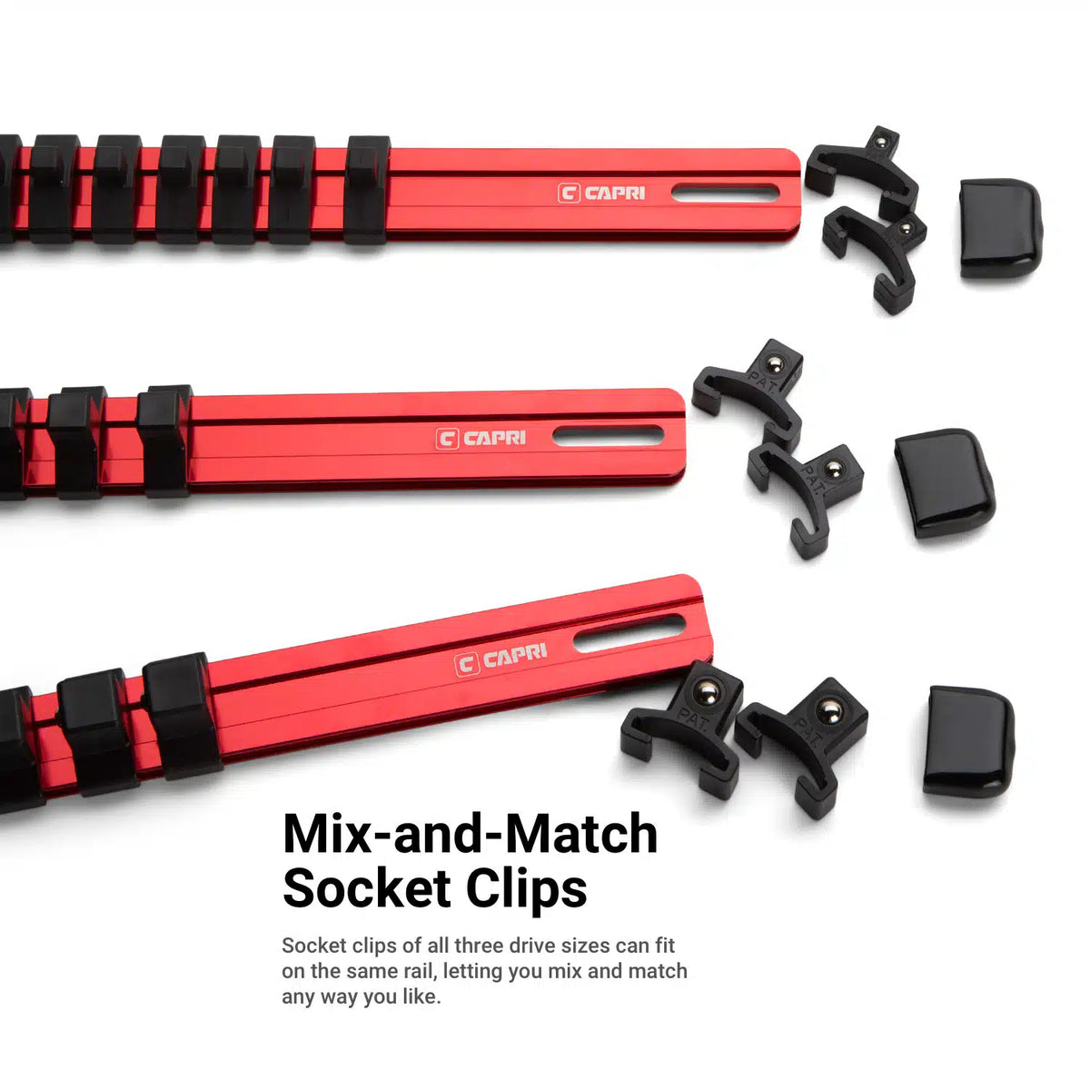 Aluminum Socket Rails, Individuals (Red)
