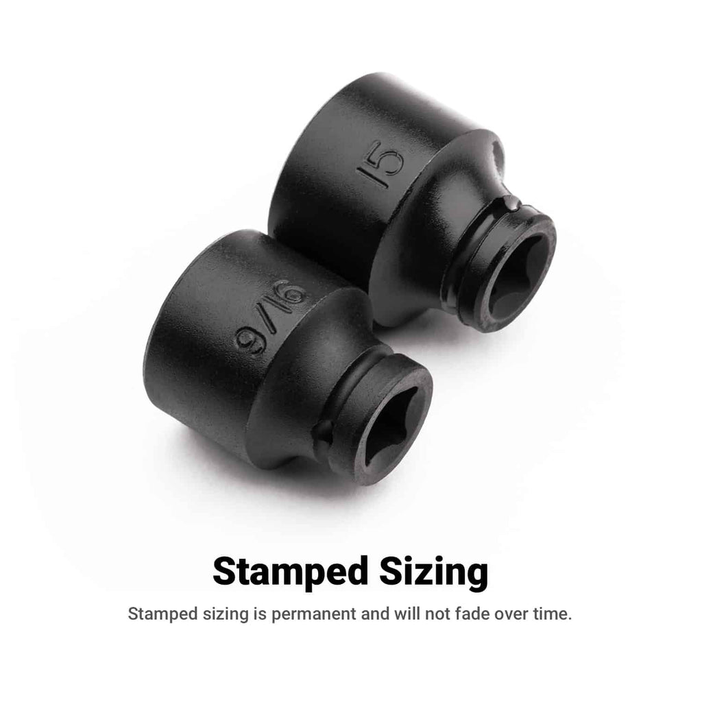 1/4" Drive Shallow Impact Sockets, 6-Point, Metric