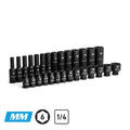 1/4" Drive 6-Point Master Impact Socket Set, 4-15 mm