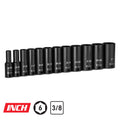 3/8" Drive 6-Point Deep Impact Socket Set, 5/16-1"