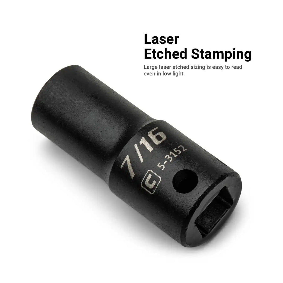 3/8" Drive 6-Point Semi-Deep Impact Socket Set, 5/16-1"