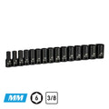 3/8" Drive 6-Point Semi-Deep Impact Socket Set, 8-22 mm