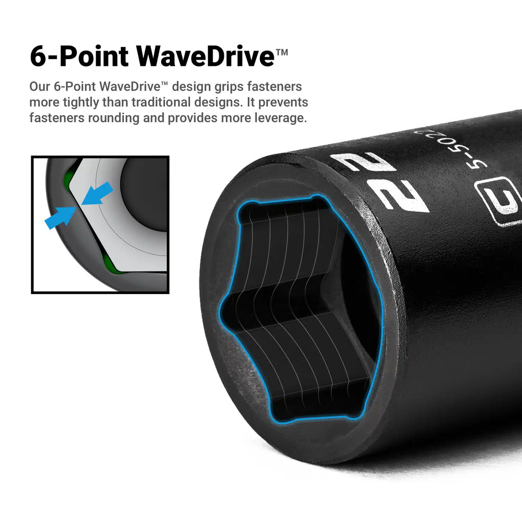 3/8" Drive 6-Point Ultimate Impact Socket Set, 5/16-1"