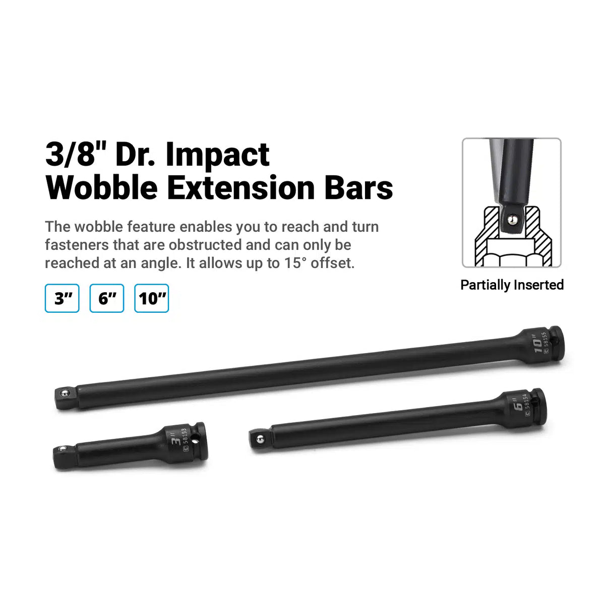 3/8" Drive 6-Point Ultimate Impact Socket Set, 5/16-1"