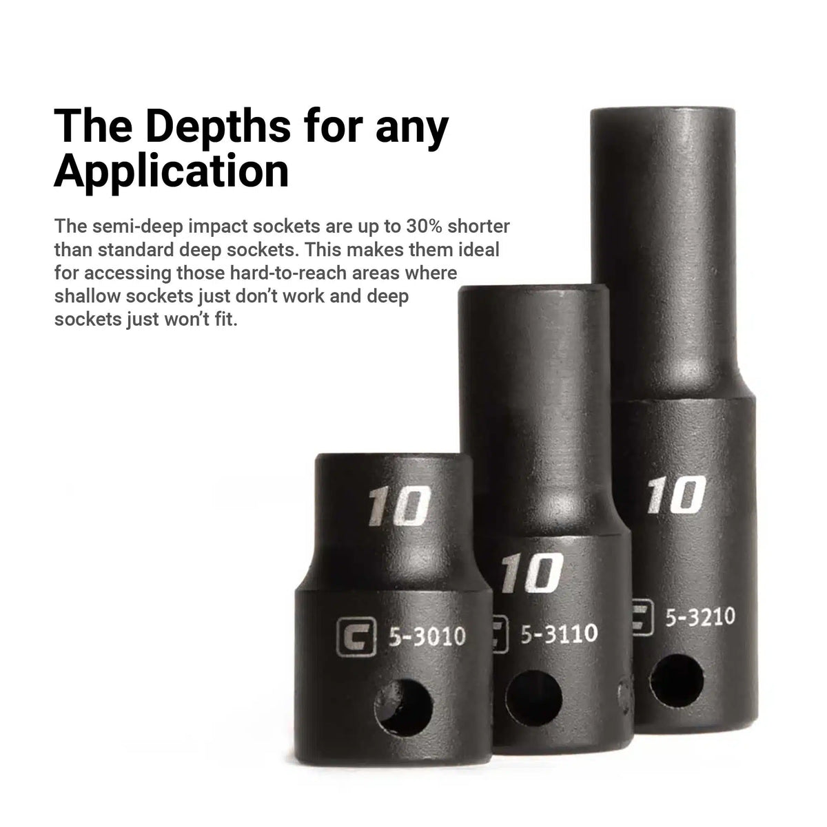 3/8" Drive 6-Point Master Impact Socket Set, 6-22 mm