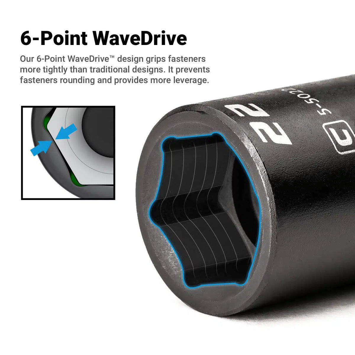 3/8" Drive Semi-Deep Impact Sockets, 6-Point, Metric