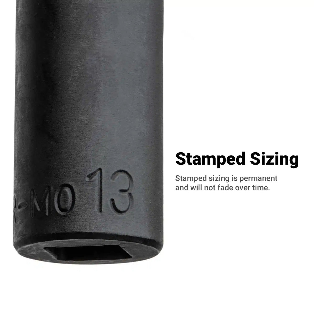 3/8" Drive Semi-Deep Impact Sockets, 6-Point, Metric