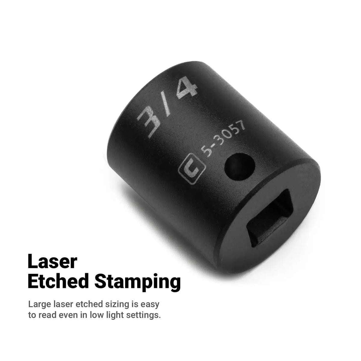 3/8" Drive Shallow Impact Sockets, 6-Point, SAE