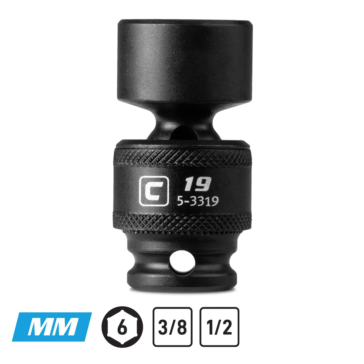 1/2" Drive Universal Impact Sockets, 6-Point, Metric