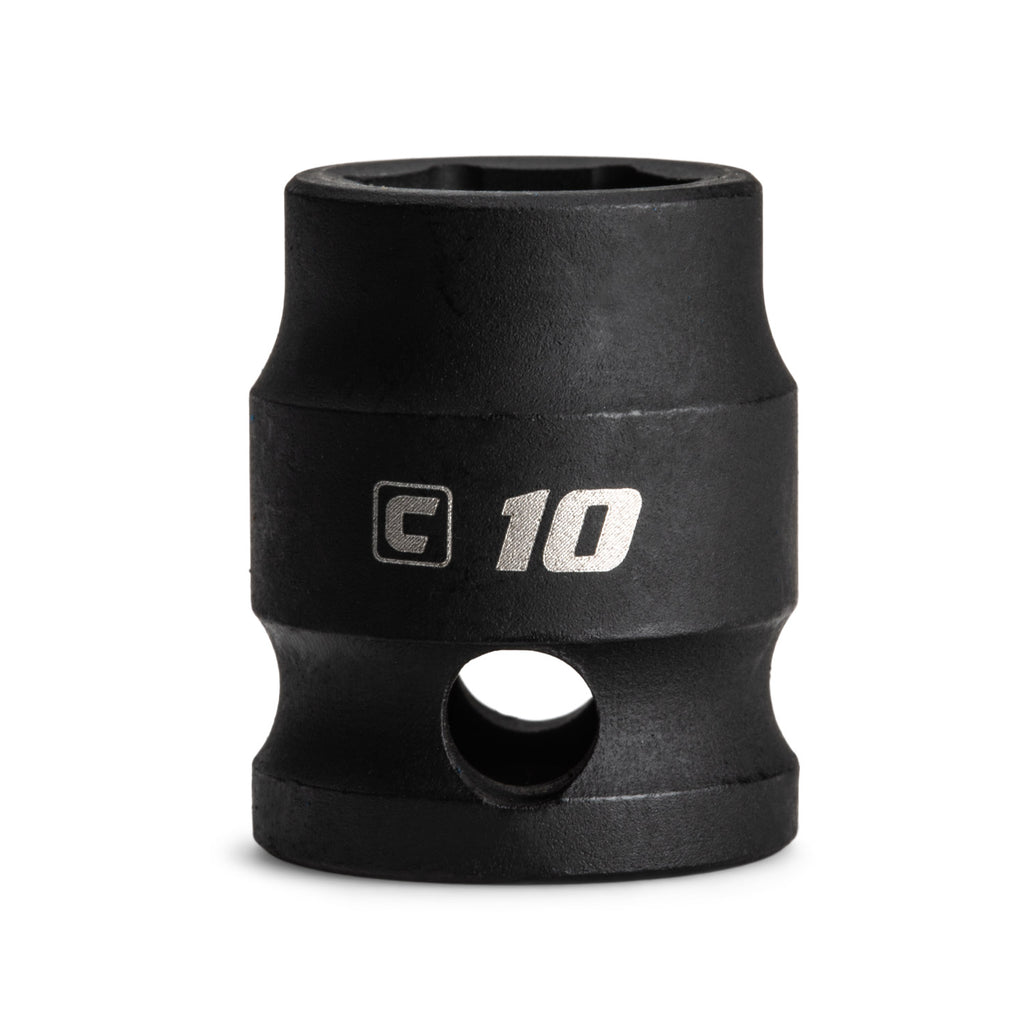 3/8" Drive Stubby Impact Sockets, 6-Point, Metric