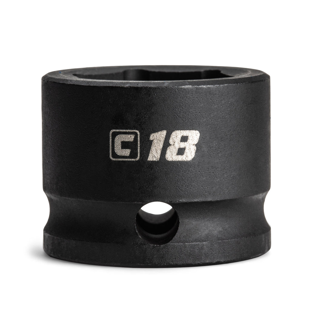 3/8" Drive Stubby Impact Sockets, 6-Point, Metric