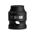 3/8" Drive Stubby Impact Sockets, 6-Point, SAE