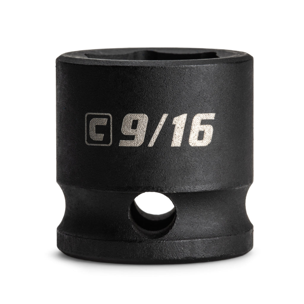 3/8" Drive Stubby Impact Sockets, 6-Point, SAE