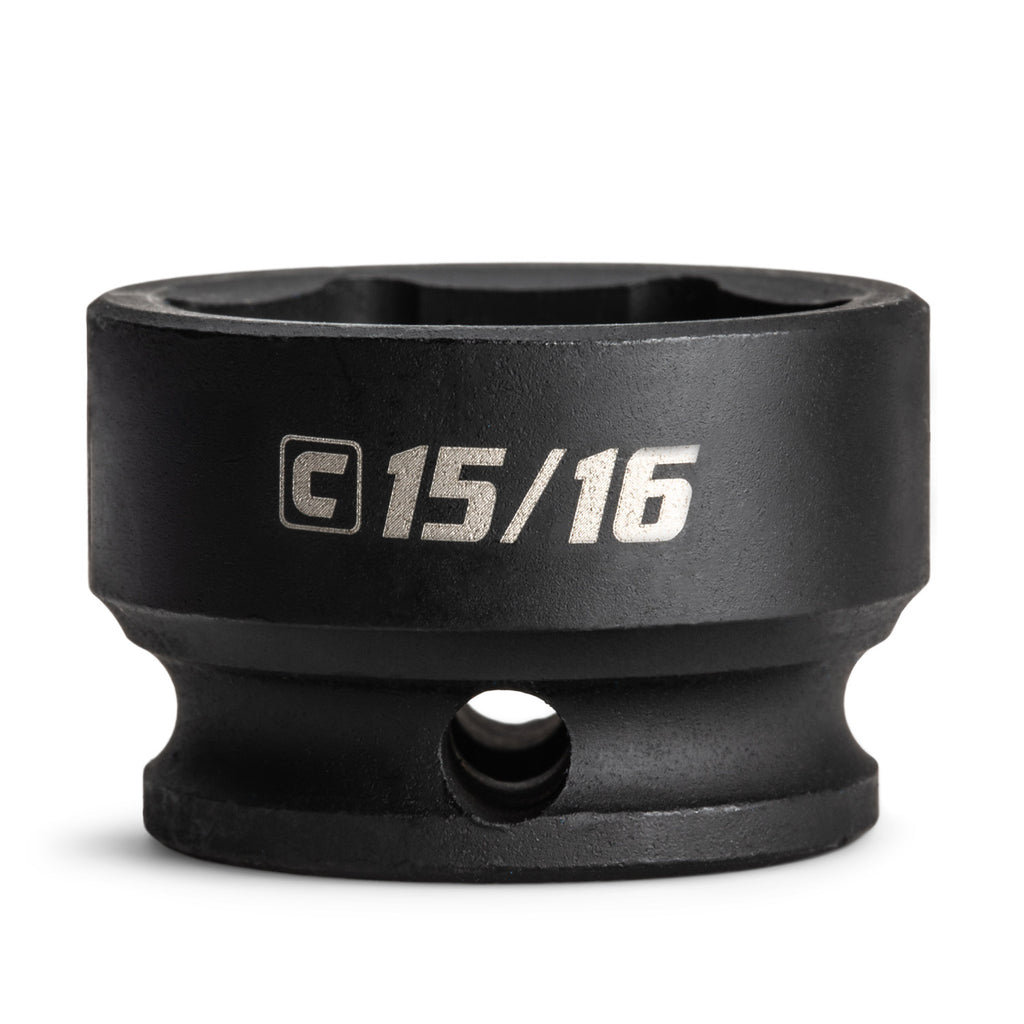 3/8" Drive Stubby Impact Sockets, 6-Point, SAE