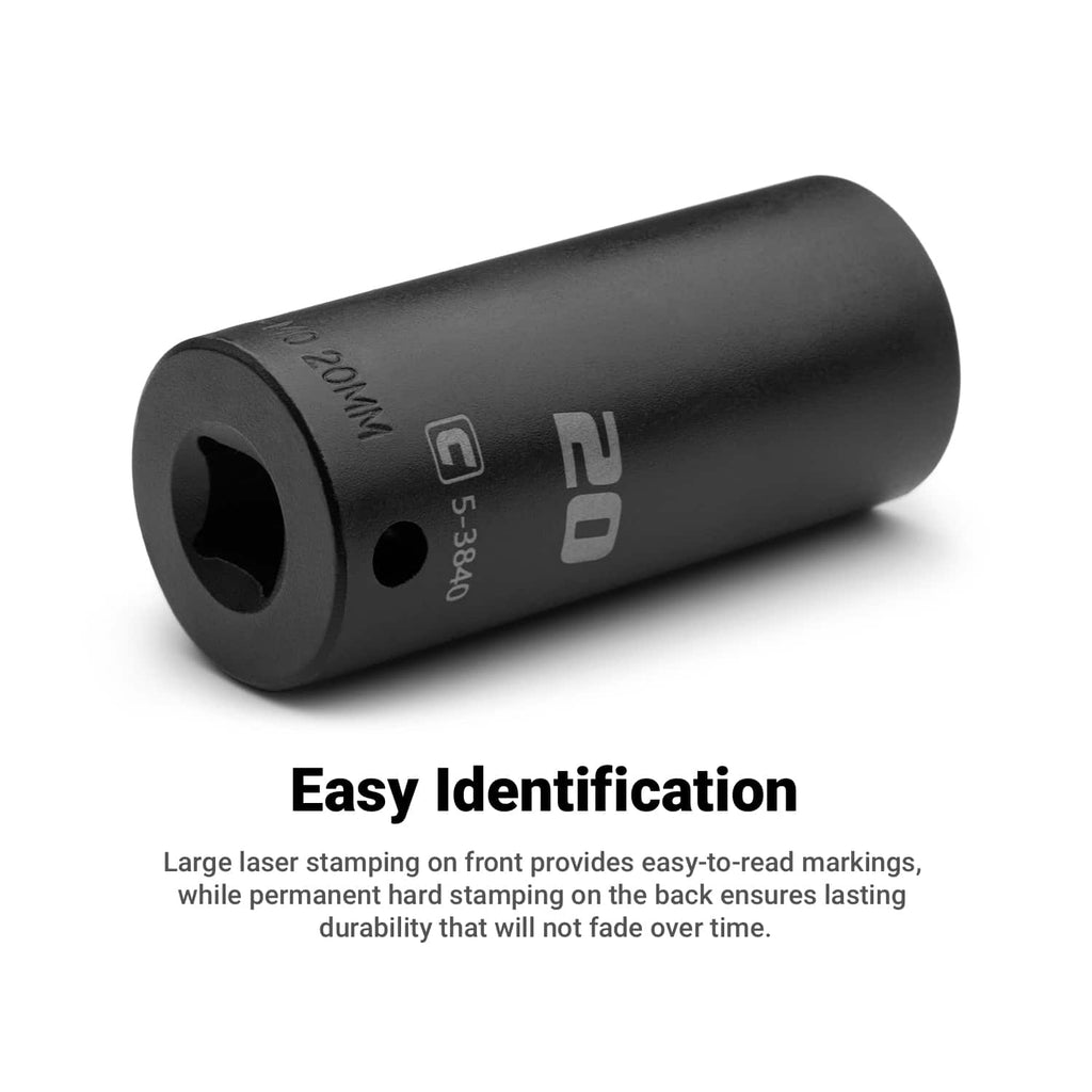 3/8" Drive Deep Impact Socket, 12-Point Metric