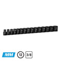 3/8" Drive 15-Piece 12-Point Shallow Impact Socket Set, 8-22 mm