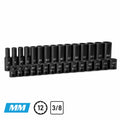 3/8" Drive 12-Point Master Impact Socket Set, 8-22 mm