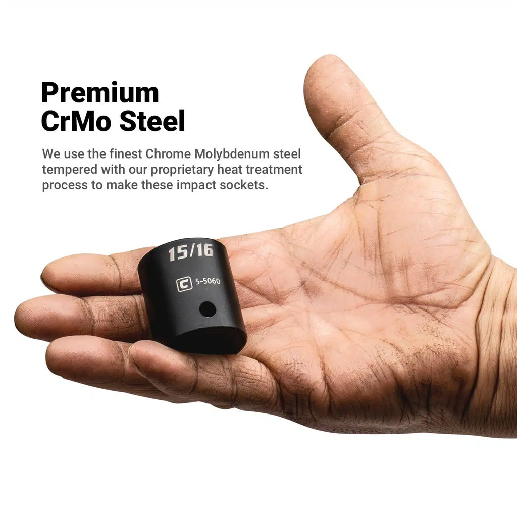 1/2" Drive Shallow Impact Sockets, 6-Point, SAE