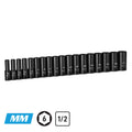 1/2" Drive 6-Point Deep Impact Socket Set, 10-27 mm