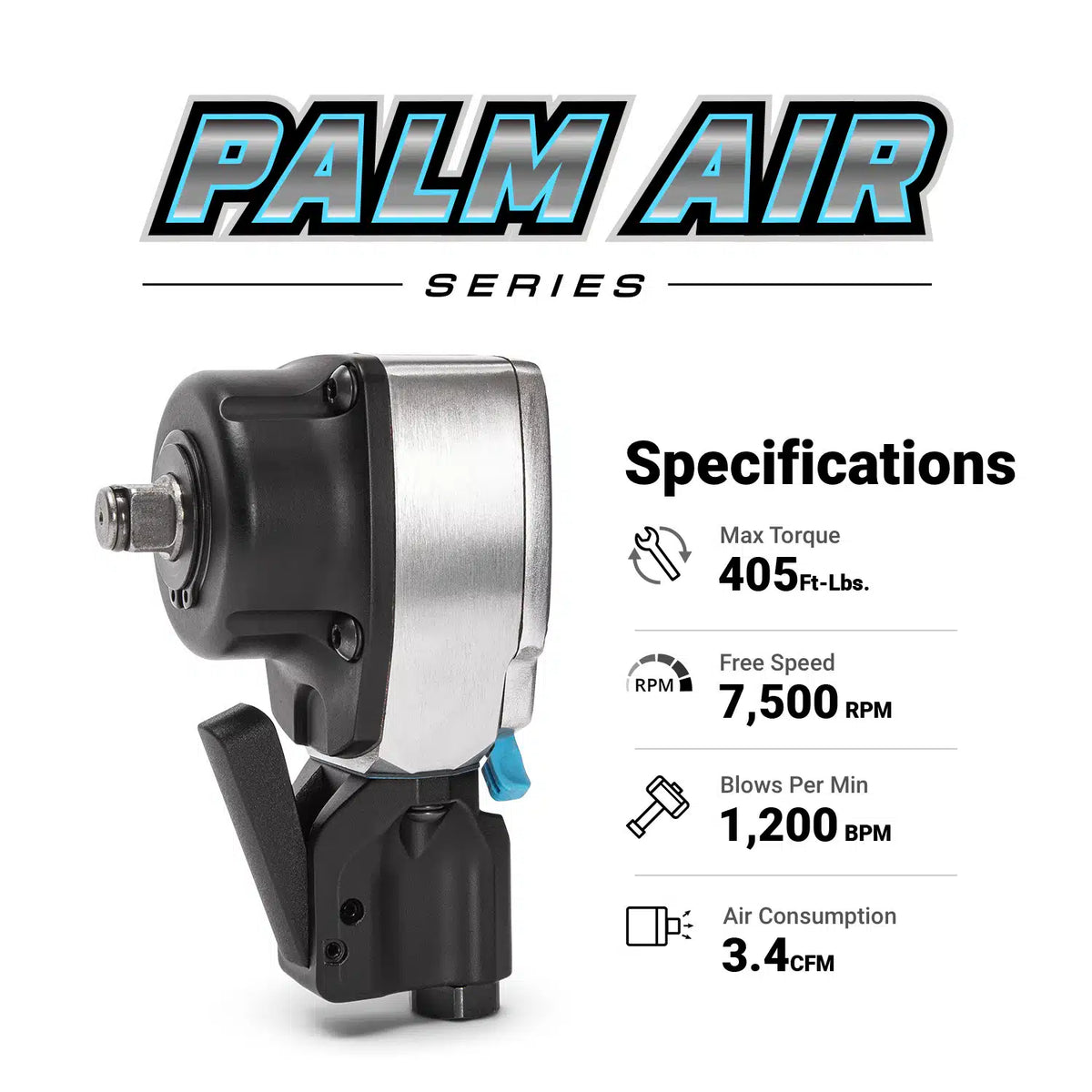 1/2" Drive Palm Air Essentials Impact Bundle, SAE
