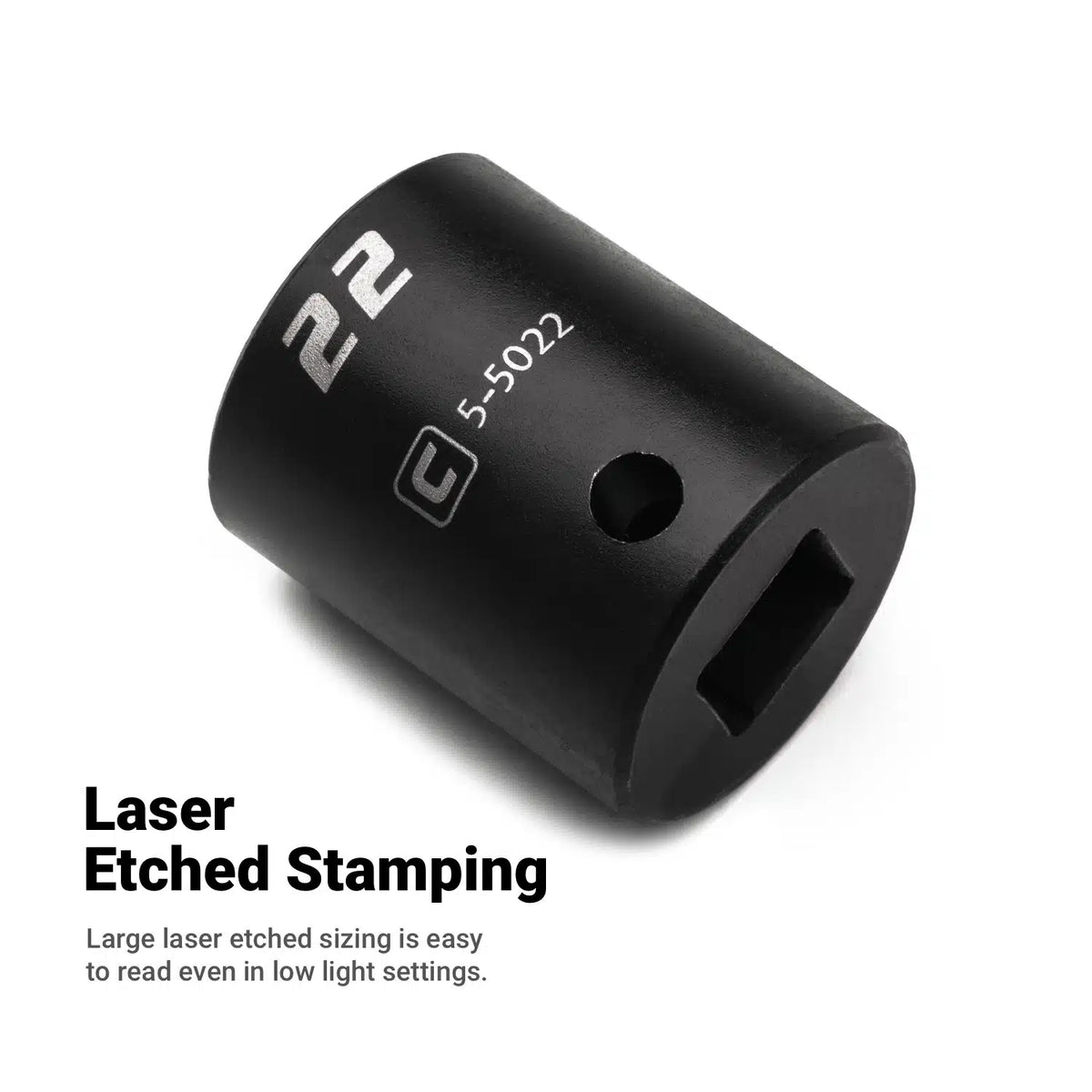 1/2" Drive Shallow Impact Sockets, 6-Point, Metric