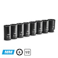 1/2" Drive 6-Point Jumbo Deep Impact Socket Set, 29-36 mm