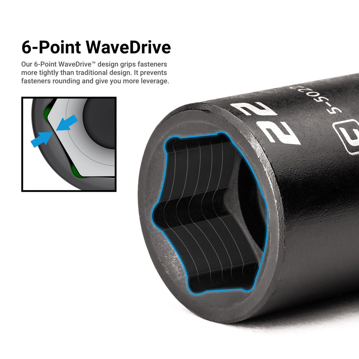 3/8" Drive Stubby Impact Socket Set, 8-24 mm, Aluminum Socket Rail