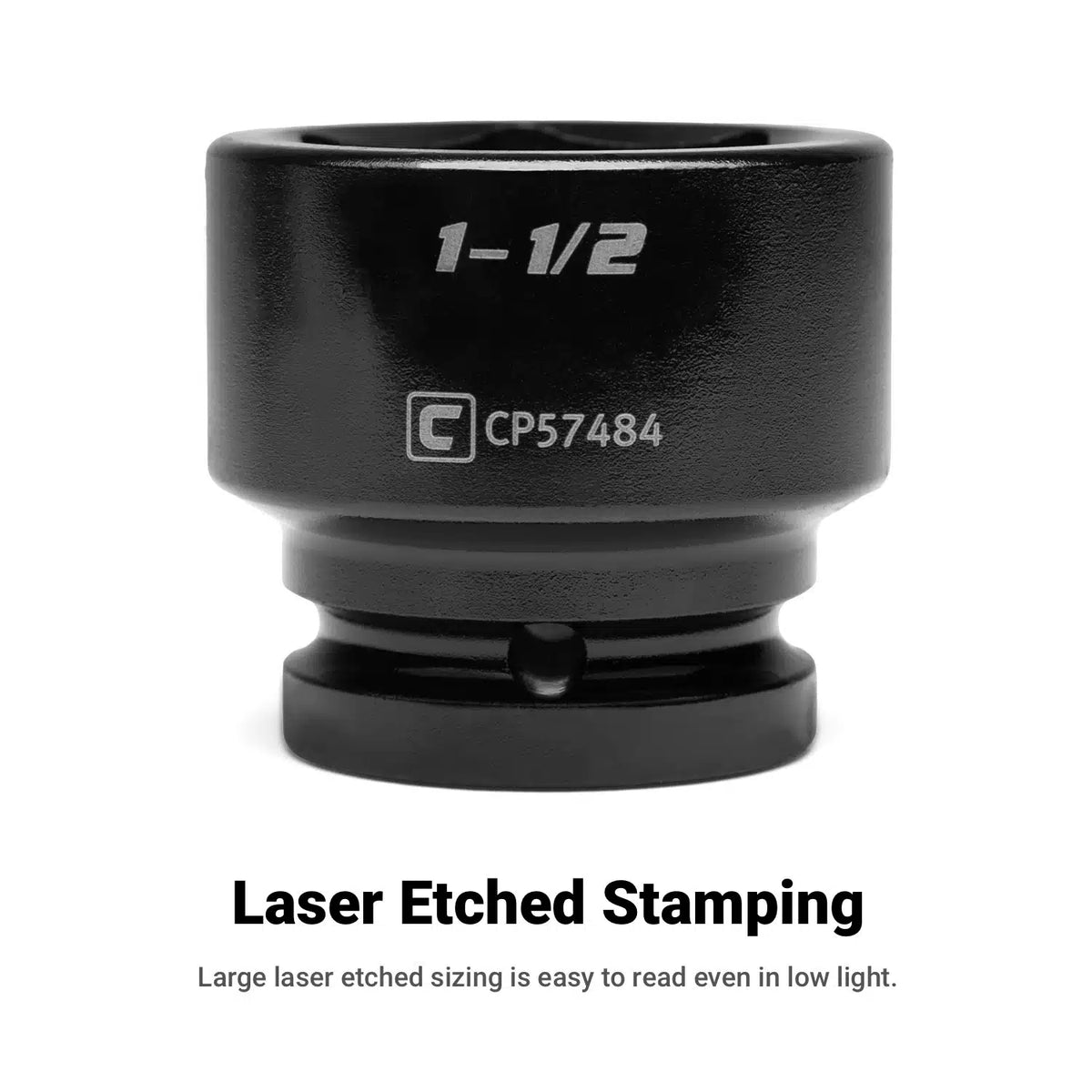 3/4" Drive Stubby Impact Sockets, 6-Point, SAE