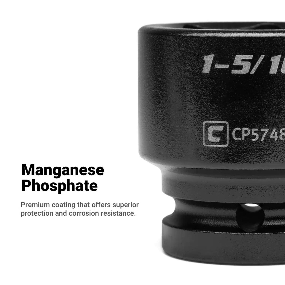 3/4" Drive Stubby Impact Sockets, 6-Point, SAE