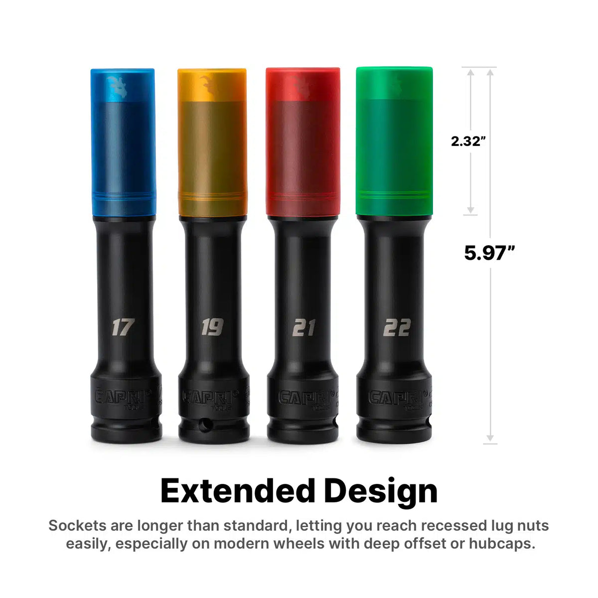 1/2" Drive Extended Wheel Lug Nut Sockets